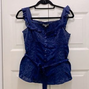 Bebe Navy lace top